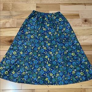 Vintage Floral Blue and Green Women's Skirt